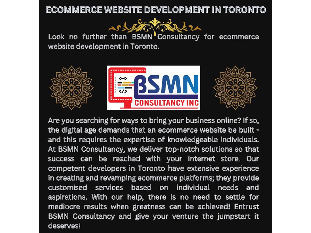 second hand/new: Look no further than BSMN Consultancy for ecommerce website development in Toronto.